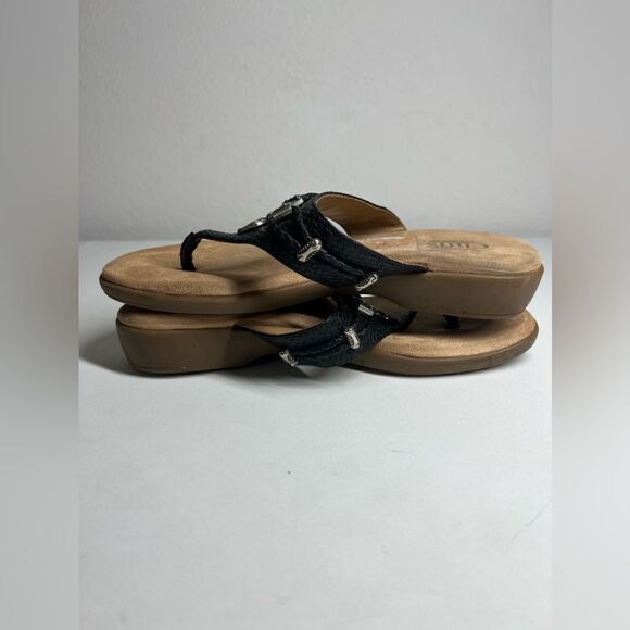 CLIFFS BY WHITE MOUNTAIN Women's Bailee Sandals Black Silver Size 10M - Picture 7 of 9